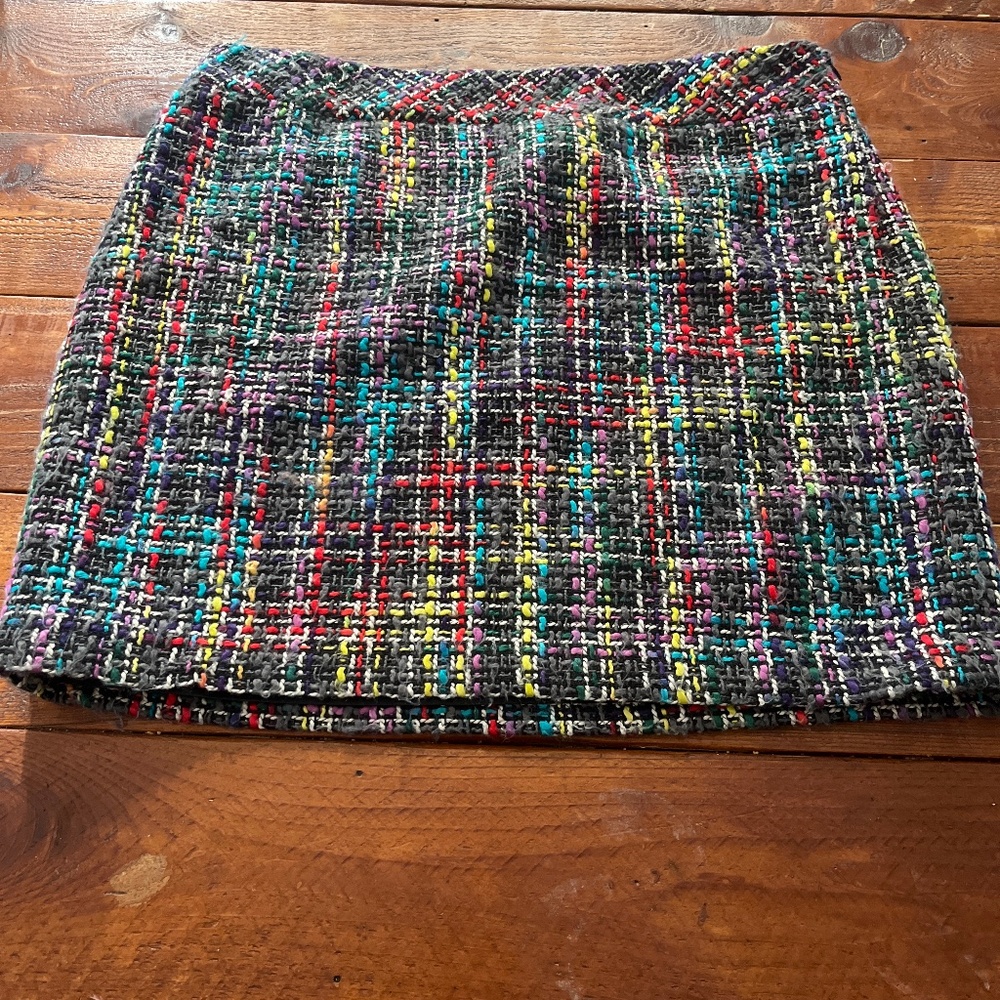 Loft size 12 colorful tweed skirt